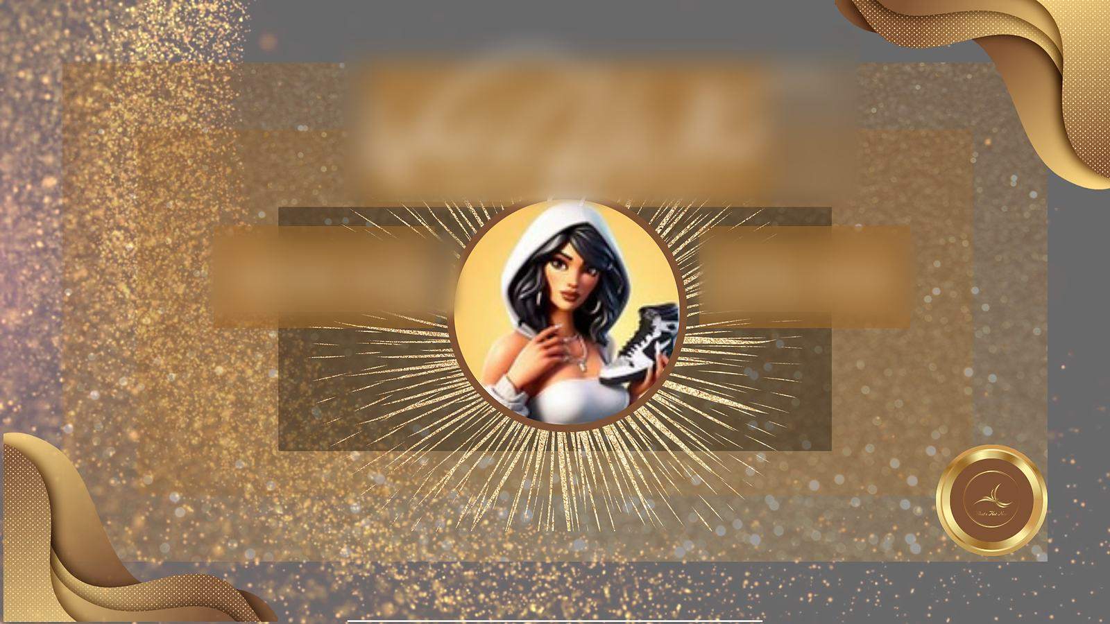 What's Hot Next. Fashion, beauty, tech, shoes. Avatar in a white hoodie holding a sneaker, on gold glitter.