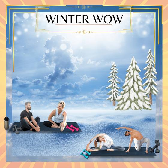 Yoga stretch in the snow